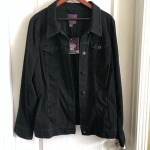 Gloria Vanderbilt Indigo Knit Black Jacket XL